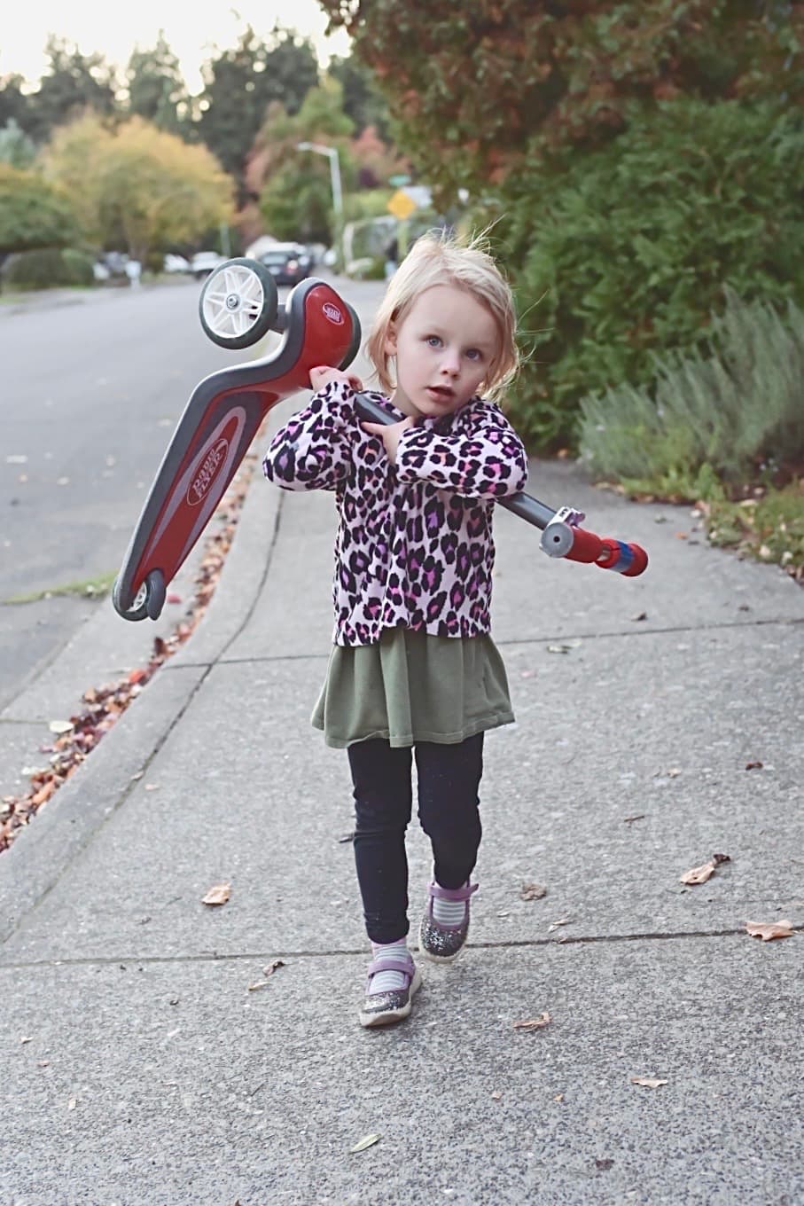 Toddler with Scooter